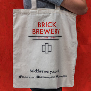 Canvas Tote Bag with Brick Brewery Logo Peckham London